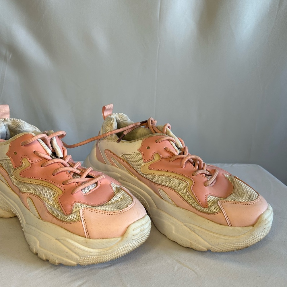 Pink and Cream Chunky Sneakers